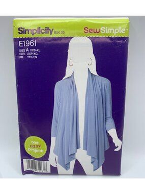 Simplicity Misses Jacket Sewing Pattern Size XXS XS S M L XL E1961 Uncut 2011